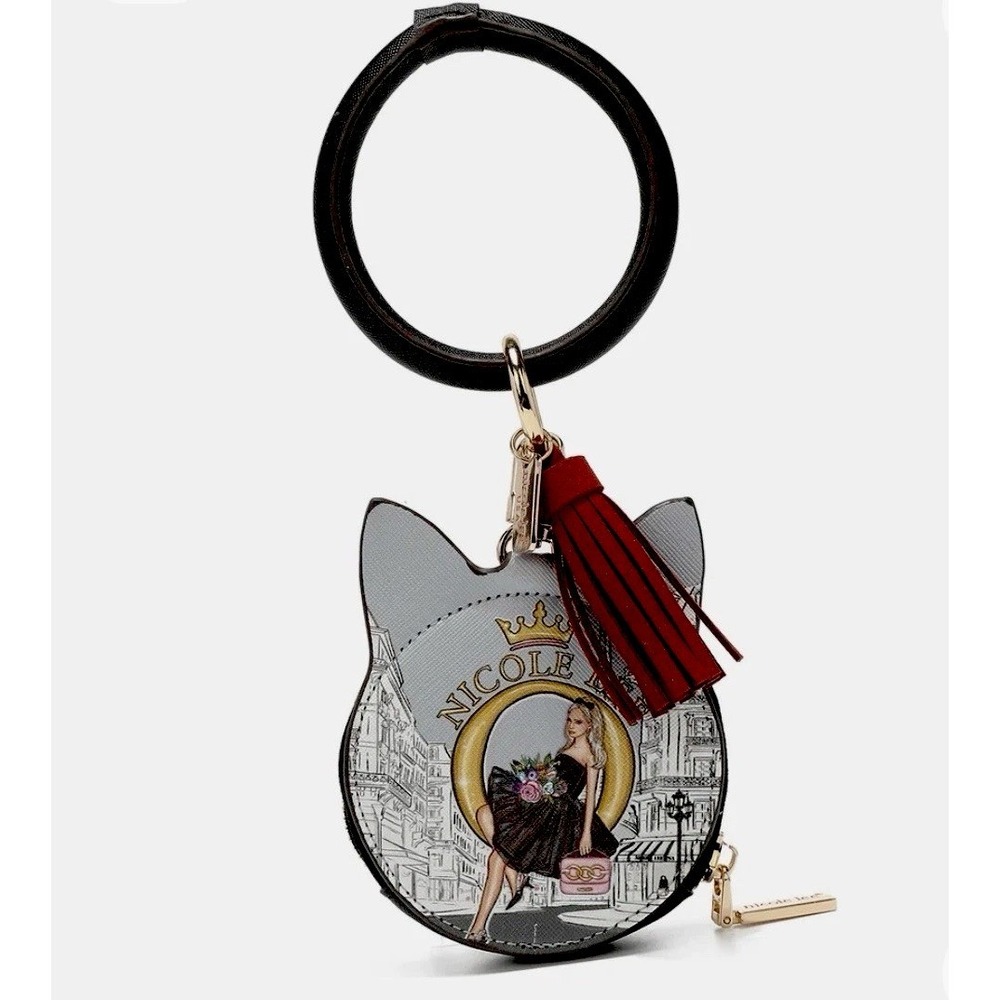 Nicole Lee AirPod Case O-Ring Wristlet Keychain Dreaming In The City Cat Ear